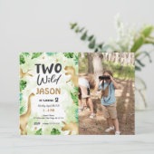 Feest als een dinosaurus, Dinosaurus Verjaardag Fo Kaart (Staand voorkant)