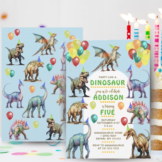 Feest als een dinosaurus Fun & Schattigee ballonne Kaart