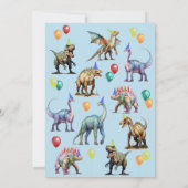 Feest als een dinosaurus Fun & Schattigee ballonne Kaart (Achterkant)