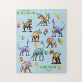 Feest als een dinosaurus gepersonaliseerd verjaard legpuzzel (Verticaal)