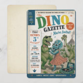 Feest als een dinosaurus redactionele uitnodiging (Voorkant / Achterkant)