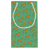 Feest als een dinosaurusgunst / geschenktas klein cadeauzakje (Achterkant)