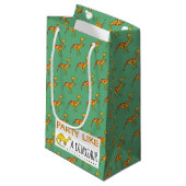 Feest als een dinosaurusgunst / geschenktas klein cadeauzakje (Voorkant Gekanteld)