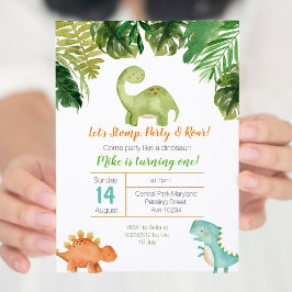 Feest als een dinosaurusverjaardag kaart