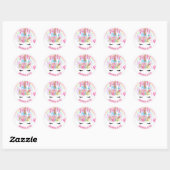 Feest als een eenhoorn roze goud glitters meidenfe ronde sticker (Vel)