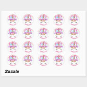 Feest als een eenhoorn roze goud glitters meidenfe ronde sticker (Vel)