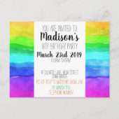 Feest als een eenhoorn verjaardag uitnodiging briefkaart (Achterkant)