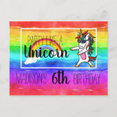 Feest als een eenhoorn verjaardag uitnodiging briefkaart (Voorkant)