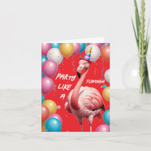 Feest als een flamingo - Leuke en feestelijke verj Kaart