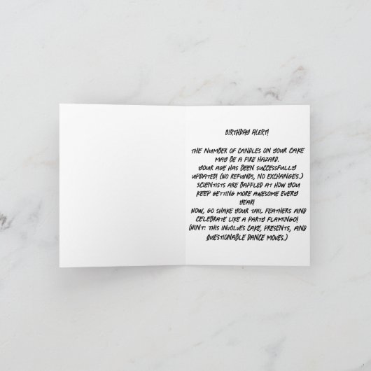 Feest als een flamingo - Leuke en feestelijke verj Kaart (Binnen)