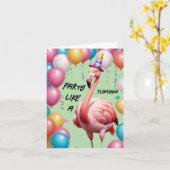 Feest als een flamingo - Leuke en feestelijke verj Kaart (Gele Bloem)