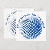 Feest als een golfer bedankkaart (Voorkant / Achterkant)