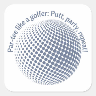Feest als een golfer vierkante sticker