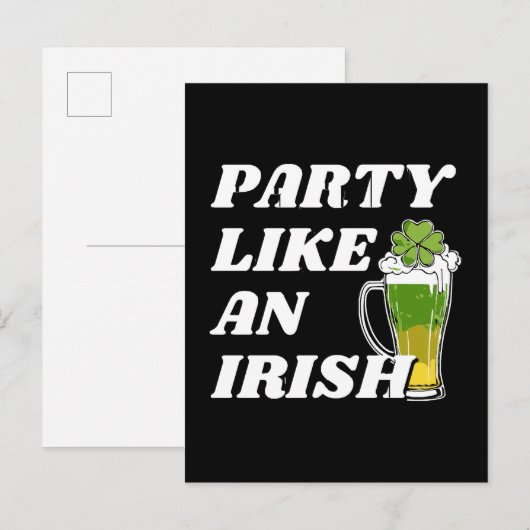Feest als een Ier Uitnodiging Briefkaart (Voorkant / Achterkant)