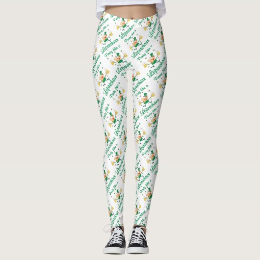 Feest als een kabouter St. Patrick's Day Leggings (Voorkant)