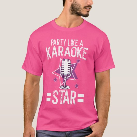 Feest als een Karaoke Star Karaoke T-shirt (Voorkant)