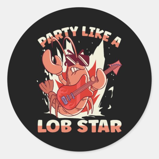 Feest als een lobster ronde sticker (Voorkant)