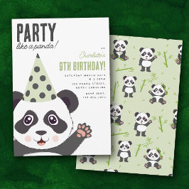 Feest als een Panda Kinderen Cute Verjaardagsfeest Kaart