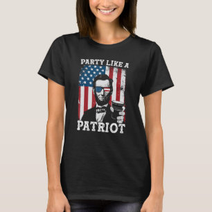 Feest als een patriot 4 juli Abraham Lincoln D T-shirt