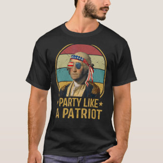 Feest als een patriot 4 juli  VS vlag T-shirt