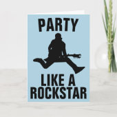 FEEST ALS EEN ROCK STAR VERJAARDAG WENSKAART KAART (Voorkant)