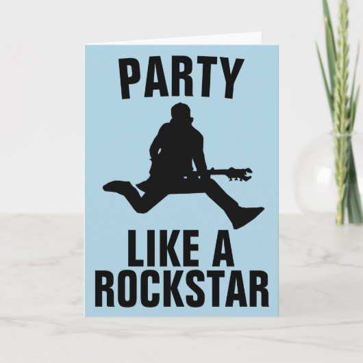 FEEST ALS EEN ROCK STAR VERJAARDAG WENSKAART KAART (Voorkant)