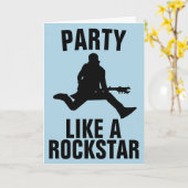 FEEST ALS EEN ROCK STAR VERJAARDAG WENSKAART KAART (Gele Bloem)