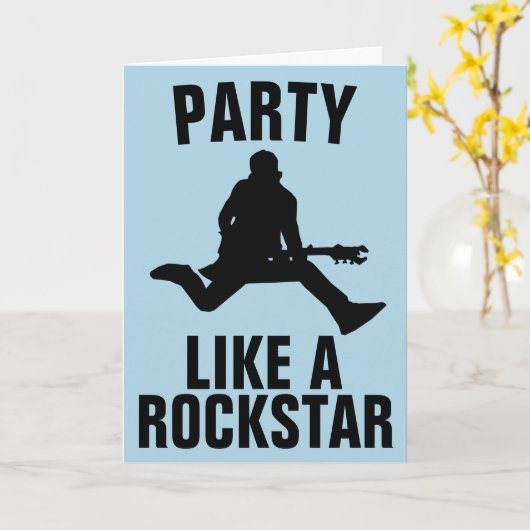 FEEST ALS EEN ROCK STAR VERJAARDAG WENSKAART KAART (Gele Bloem)