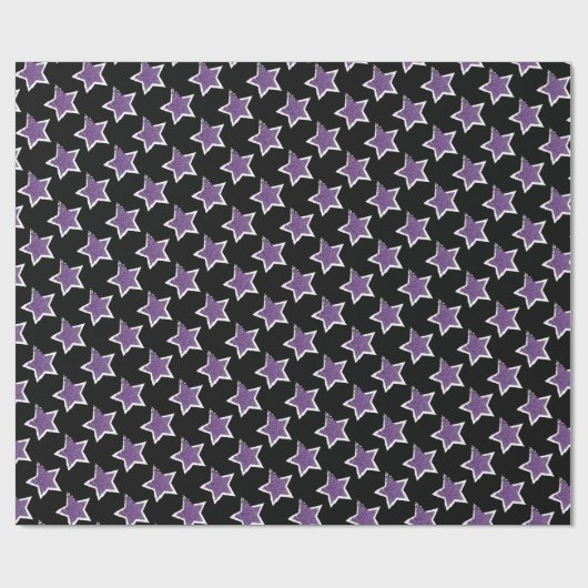 Feest als een Rockstar- Paarse Star Wrapping Papie Cadeaupapier (Vlak)