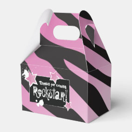 Feest als een Rockstar- Pink Favor Box Bedankdoosjes
