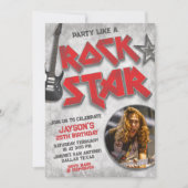 Feest als een Rockster met foto Kaart (Voorkant)
