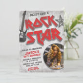 Feest als een Rockster met foto Kaart (Staand voorkant)