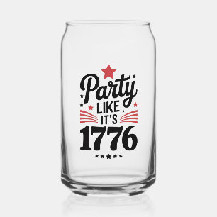 Feest als het 1776 is Grappige 4 juli Amerikaans Blikvorm Glas