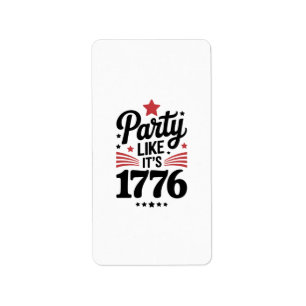 Feest als het 1776 is Grappige 4 juli Amerikaans Etiket