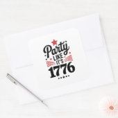 Feest als het 1776 is | Grappige 4 juli Amerikaans Vierkante Sticker (Envelop)