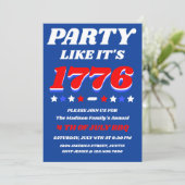Feest als het 1776 is Patriottische VS-viering Kaart (Staand voorkant)