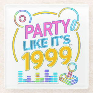 Feest als het 1999 is®™ – Neon Soundtrack Glazen Onderzetter