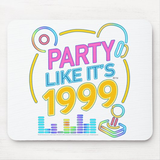 Feest Als Het 1999 Is®™ – Neon Soundtrack Muismat (Voorkant)