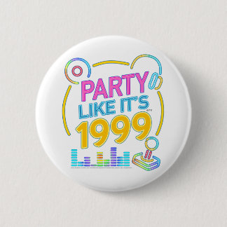 Feest Als Het 1999®™ Is – Neon Soundtrack Ronde Button 5,7 Cm