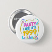 Feest Als Het 1999®™ Is – Neon Soundtrack Ronde Button 5,7 Cm (Voorkant /achterkant)