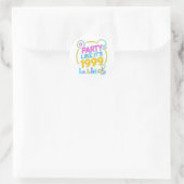 Feest Als Het 1999 Is®™ – Neon Soundtrack Ronde Sticker (Tas)