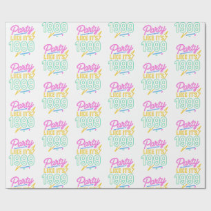 Feest Als Het 1999®™ Is – Neon Voltage Cadeaupapier