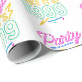 Feest Als Het 1999®™ Is – Neon Voltage Cadeaupapier (Rol Hoek)