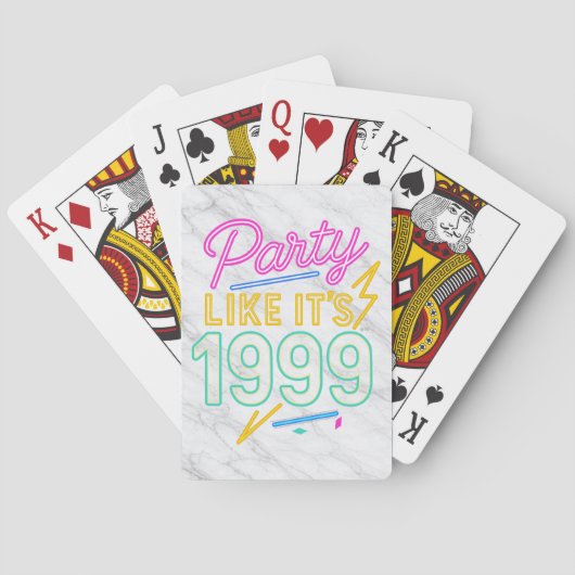 Feest als het 1999®™ is – Neon Voltage Pokerkaarten (Achterkant)