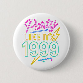 Feest als het 1999 is®™ – Neon Voltage Ronde Button 5,7 Cm