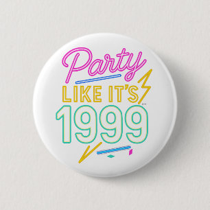 Feest als het 1999 is®™ – Neon Voltage Ronde Button 5,7 Cm