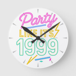 Feest Als Het 1999®™ Is – Neon Voltage Ronde Klok