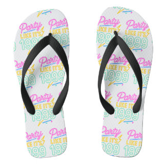 Feest als het 1999®™ is – Neon Voltage Teenslippers