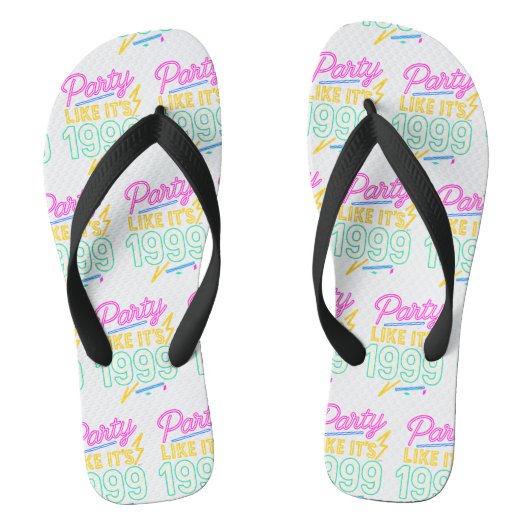 Feest als het 1999 is®™ – Neon Voltage Teenslippers (Voetbed)
