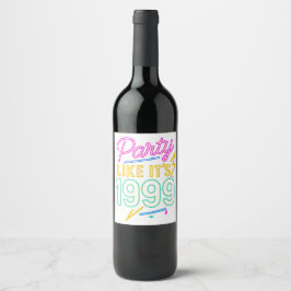 Feest Als Het 1999 Is®™ – Neon Voltage Wijn Etiket